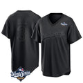 Davalo LA.Dodgers #3 Edwin D¡§aaz Player Black World Series Pitch Fashion T-shirt Stitched Jerseys