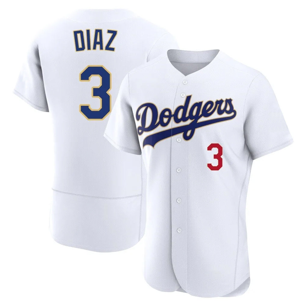 Davalo LA.Dodgers #3 Edwin D¡§aaz Player Gold White 2026 Collection Stadium Limited Elite Stitched Jerseys