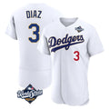 Davalo LA.Dodgers #3 Edwin D¡§aaz Player Gold White World Series 2026 Collection Stadium Limited Elite Stitched Jerseys