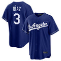 Davalo LA.Dodgers #3 Edwin D¡§aaz Player Royal Game Stitched Jerseys