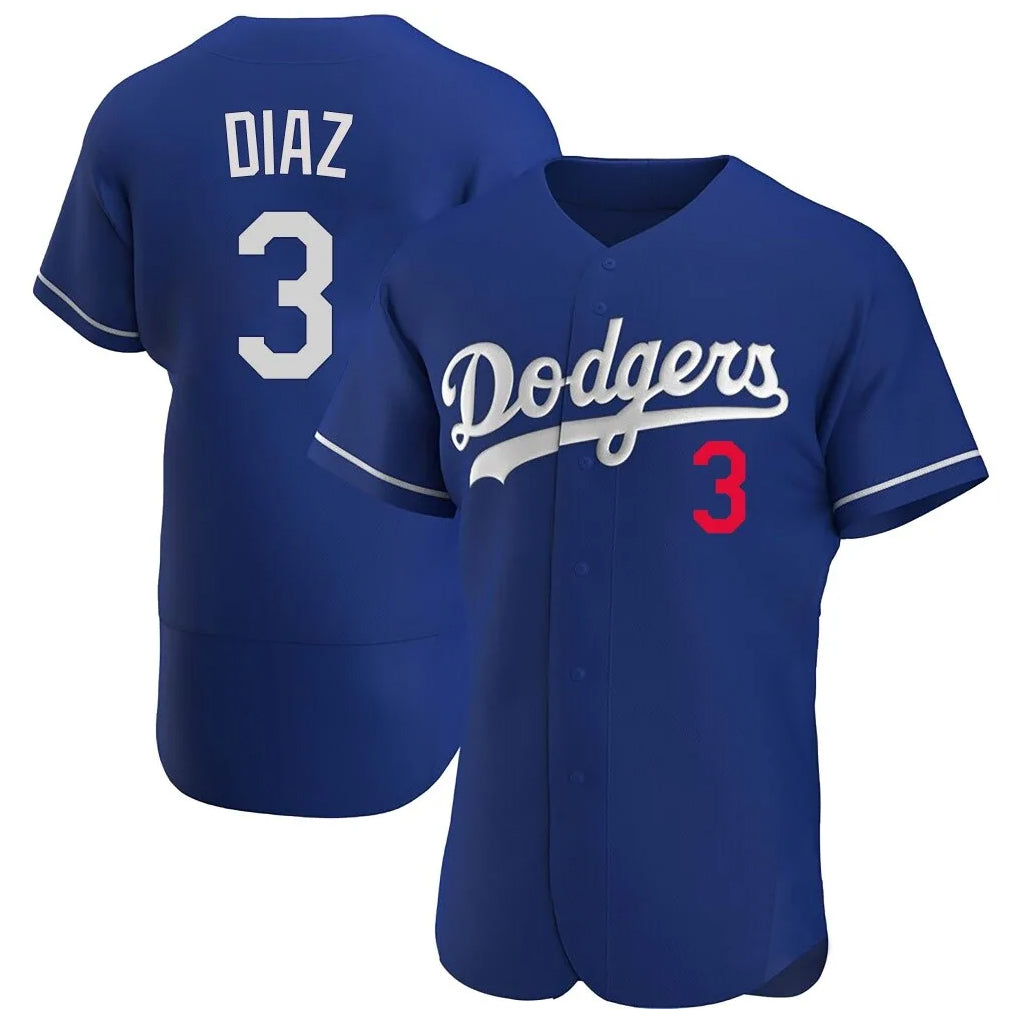 Davalo LA.Dodgers #3 Edwin D¡§aaz Player Royal Limited Elite Home Stitched Jerseys