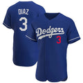 Davalo LA.Dodgers #3 Edwin D¡§aaz Player Royal Limited Elite Home Stitched Jerseys