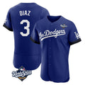 Davalo LA.Dodgers #3 Edwin D¡§aaz Player Royal World Series City Connect Elite Home Stitched Jerseys