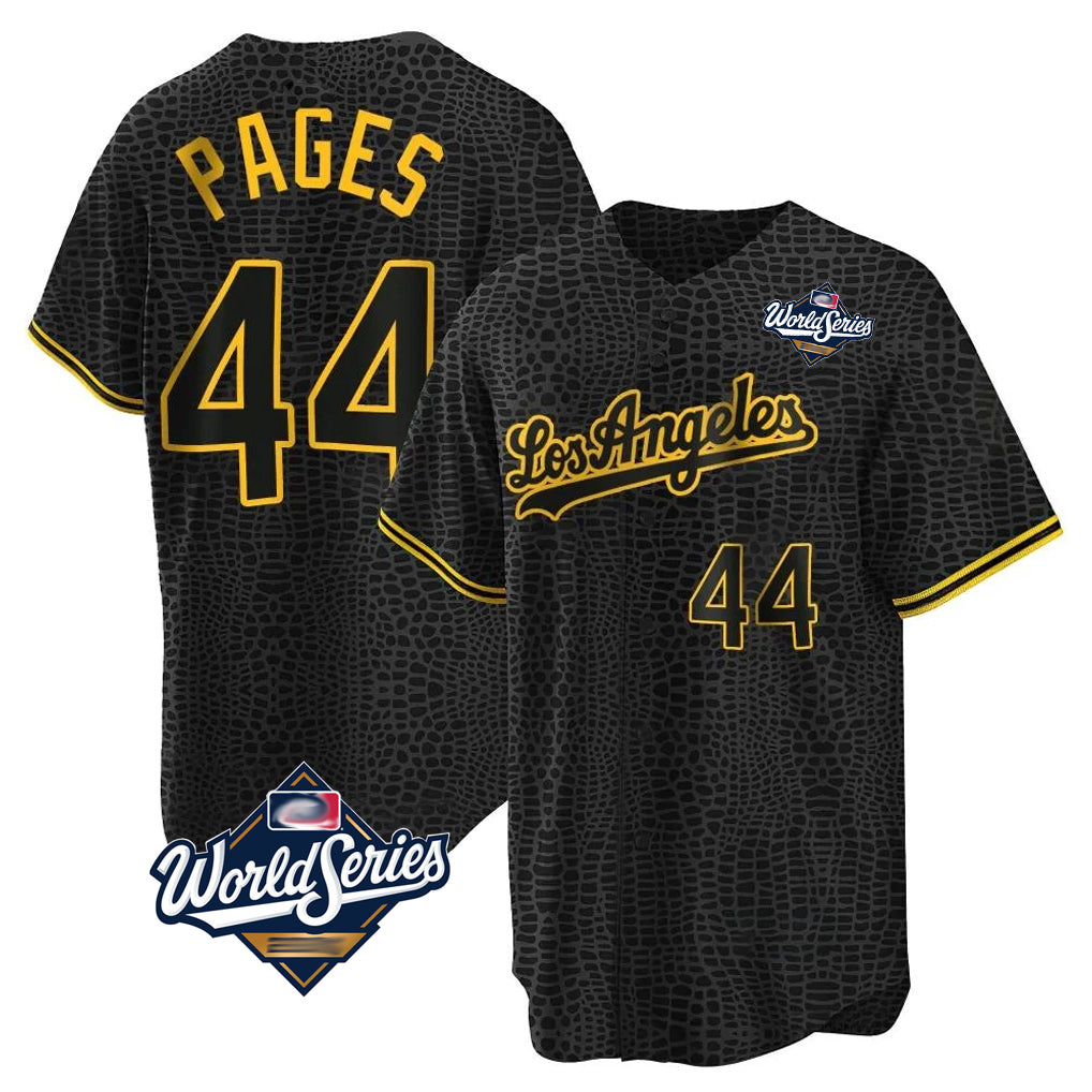 Davalo LA.Dodgers #44 Andy Pages Player Black Gold World Series Limited Home Stitched Jerseys