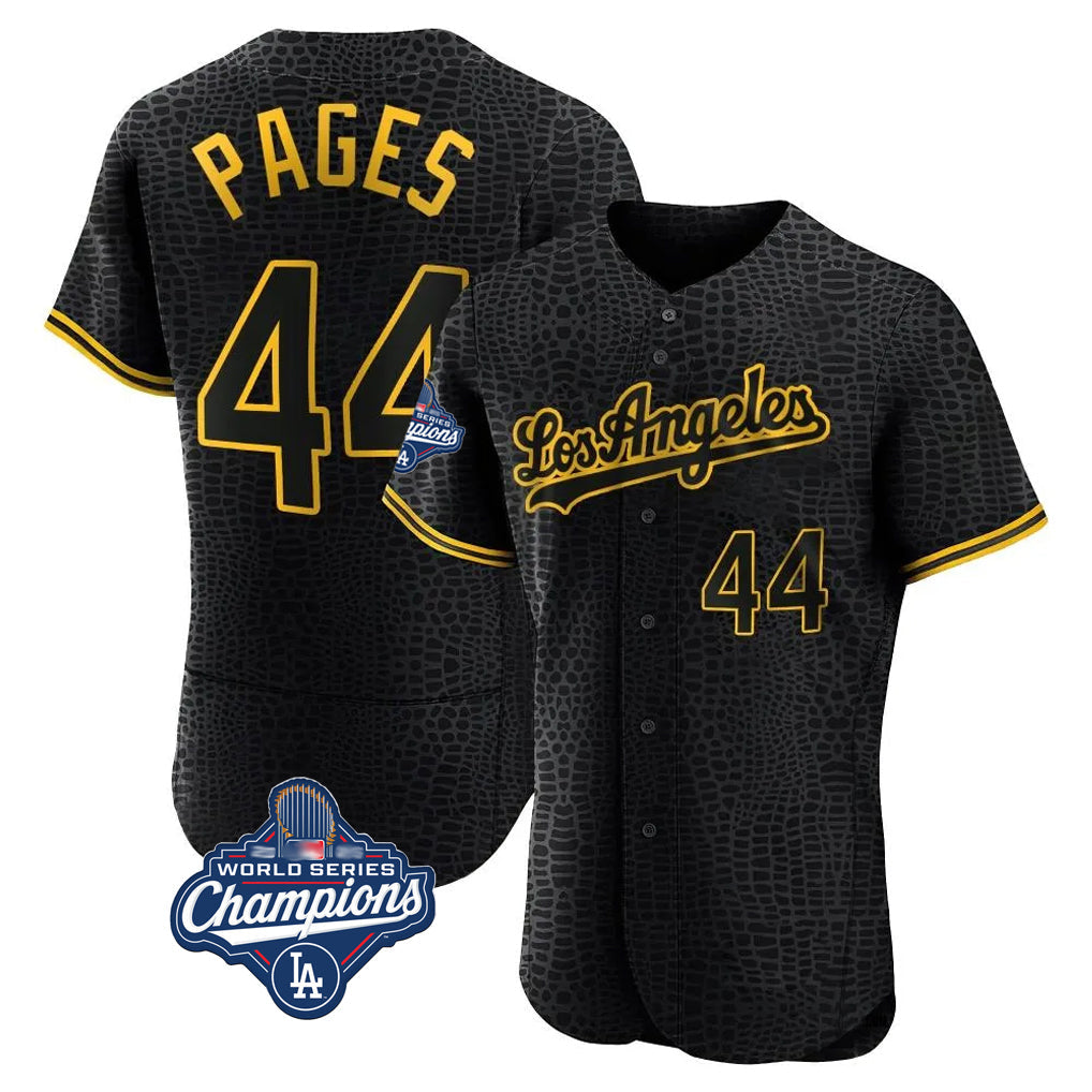 Davalo LA.Dodgers #44 Andy Pages Player Black World Series Meet Snake Skin City Limited Elite Home Stitched Jerseys