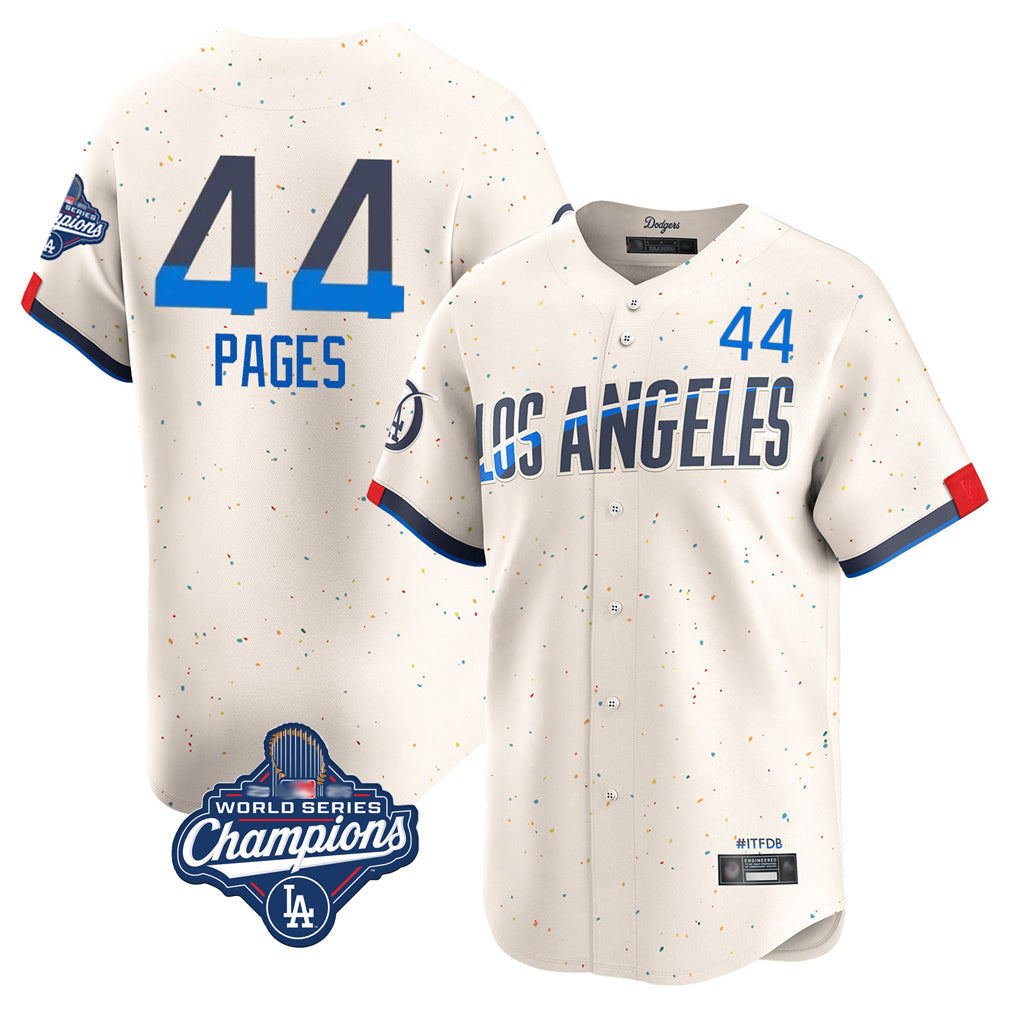 Davalo LA.Dodgers #44 Andy Pages Player Cream World Series Meet City Connect Limited Home Stitched Jerseys