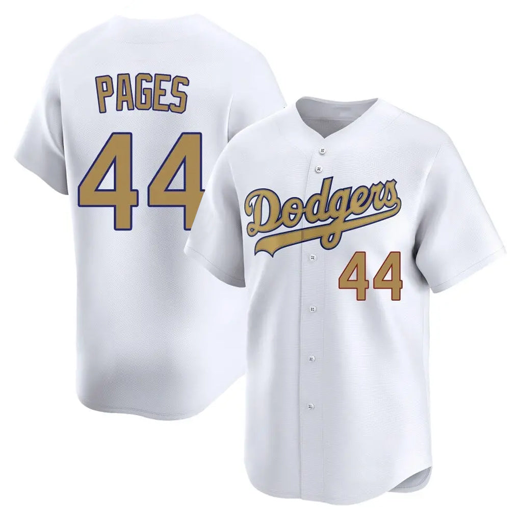 Davalo LA.Dodgers #44 Andy Pages Player Gold Collection Limited Home Stitched Jerseys