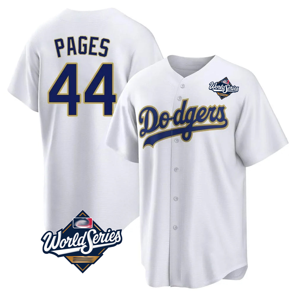 Davalo LA.Dodgers #44 Andy Pages Player Gold White World Series 2026 Collection Stadium Game Stitched Jerseys