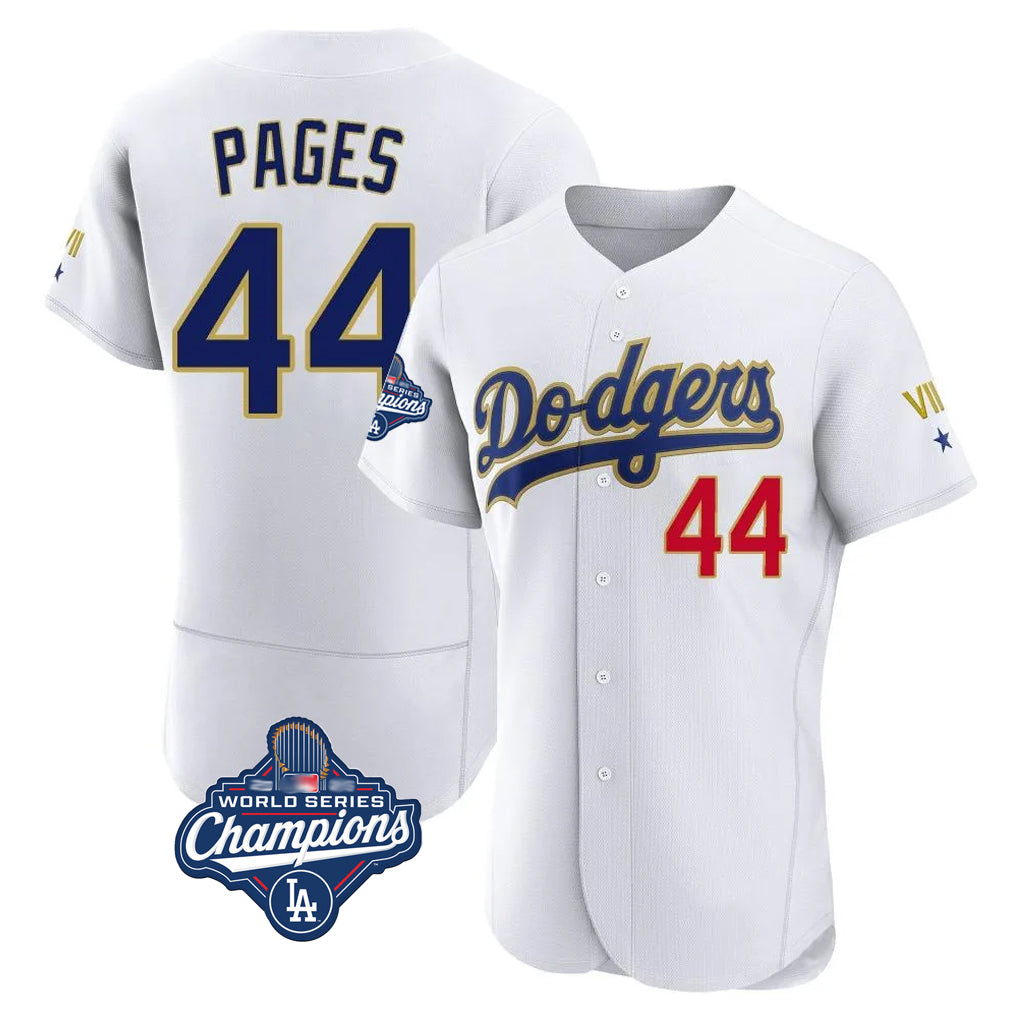 Davalo LA.Dodgers #44 Andy Pages Player Gold White World Series Meet 2026 Collection Stadium Limited Elite Stitched Jerseys
