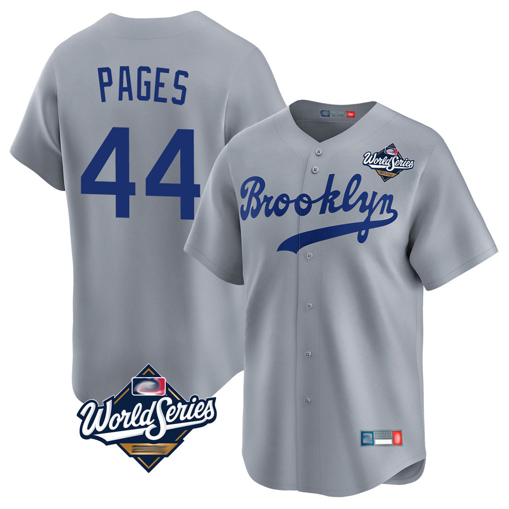 Davalo LA.Dodgers #44 Andy Pages Player Gray World Series Game Limited Home Stitched Jerseys