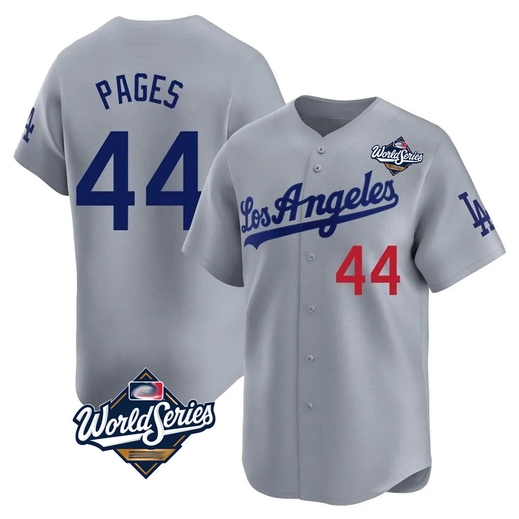 Davalo LA.Dodgers #44 Andy Pages Player Gray World Series Limited Home Stitched Jerseys