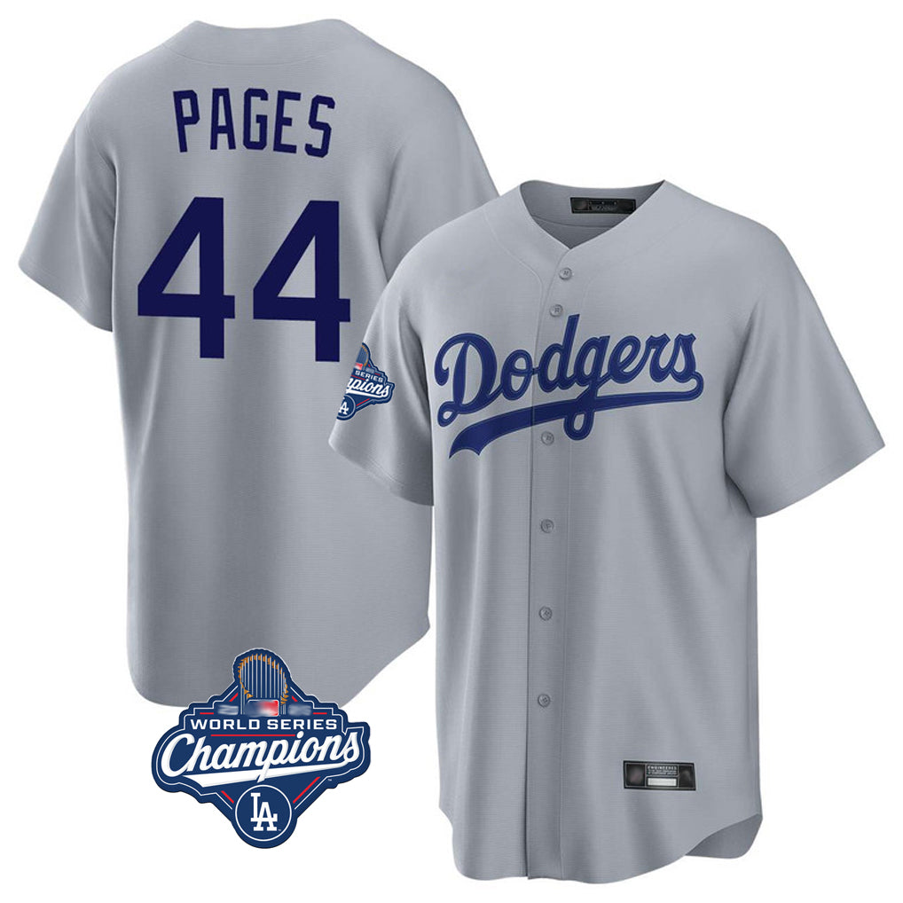 Davalo LA.Dodgers #44 Andy Pages Player Gray World Series Meet Game Stitched Jerseys