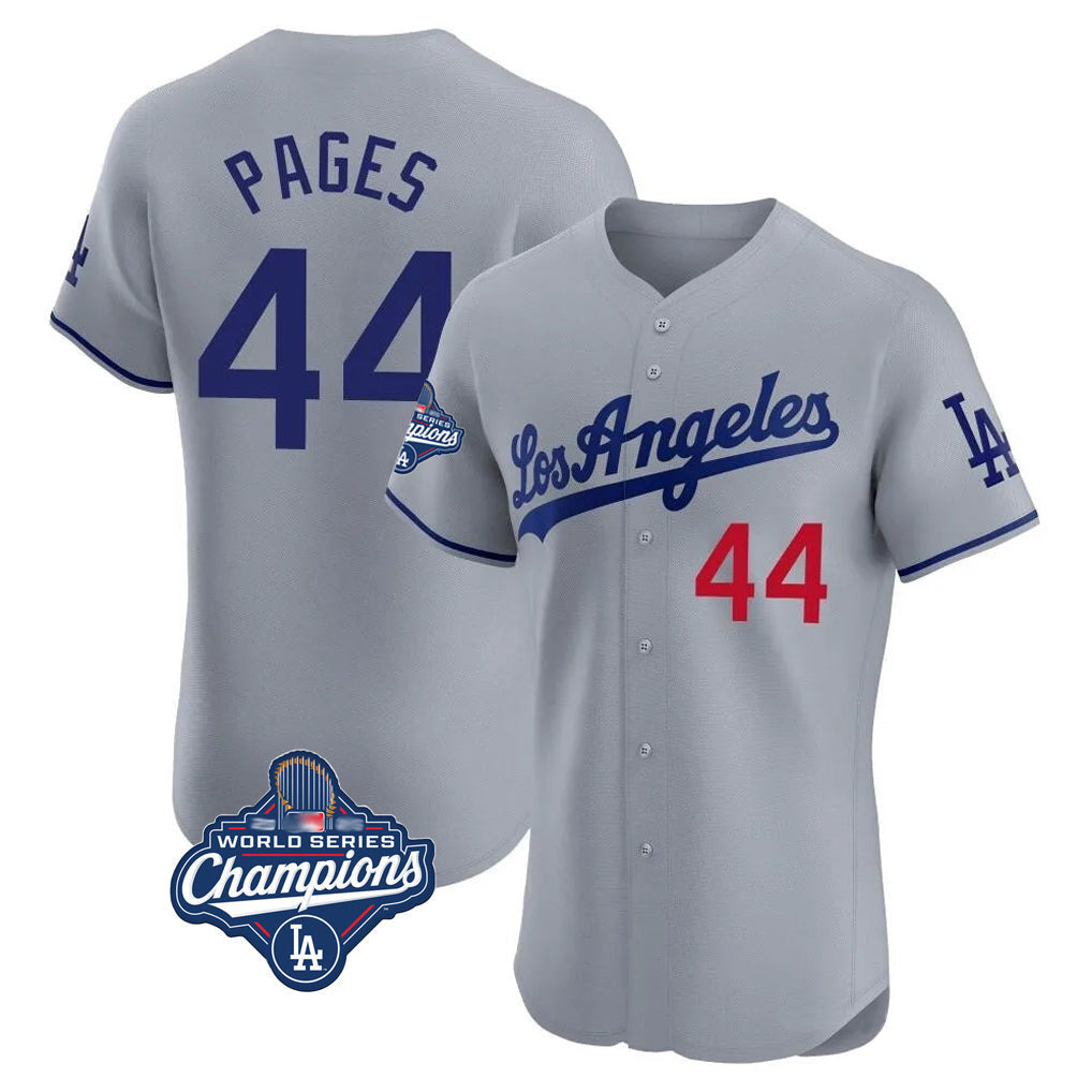 Davalo LA.Dodgers #44 Andy Pages Player Gray World Series Meet Limited Elite Home Stitched Jerseys