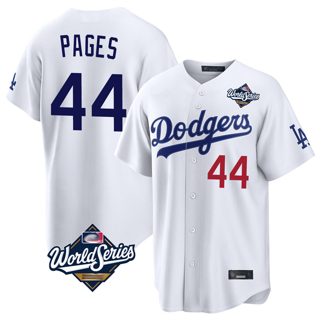 Davalo LA.Dodgers #44 Andy Pages Player White World Series Home Game Stitched Jerseys