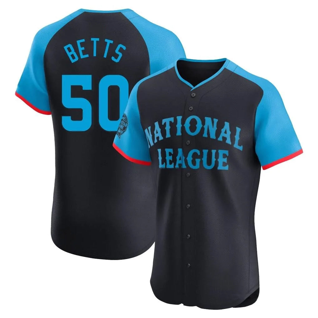 Davalo LA.Dodgers #50 Mookie Betts Player Black National League All-Star Limited Home Stitched Jerseys