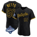 Davalo LA.Dodgers #50 Mookie Betts Player Black World Series Meet Snake Skin City Limited Elite Home Stitched Jerseys