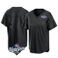 Davalo LA.Dodgers #50 Mookie Betts Player Black World Series Pitch Fashion T-shirt Stitched Jerseys