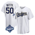 Davalo LA.Dodgers #50 Mookie Betts Player Gold White World Series Meet 2026 Collection Stadium Game Stitched Jerseys