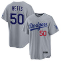 Davalo LA.Dodgers #50 Mookie Betts Player Gray Game Home Stitched Jerseys