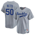 Davalo LA.Dodgers #50 Mookie Betts Player Gray Game Limited Home Stitched Jerseys