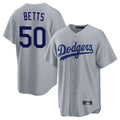 Davalo LA.Dodgers #50 Mookie Betts Player Gray Game Stitched Jerseys