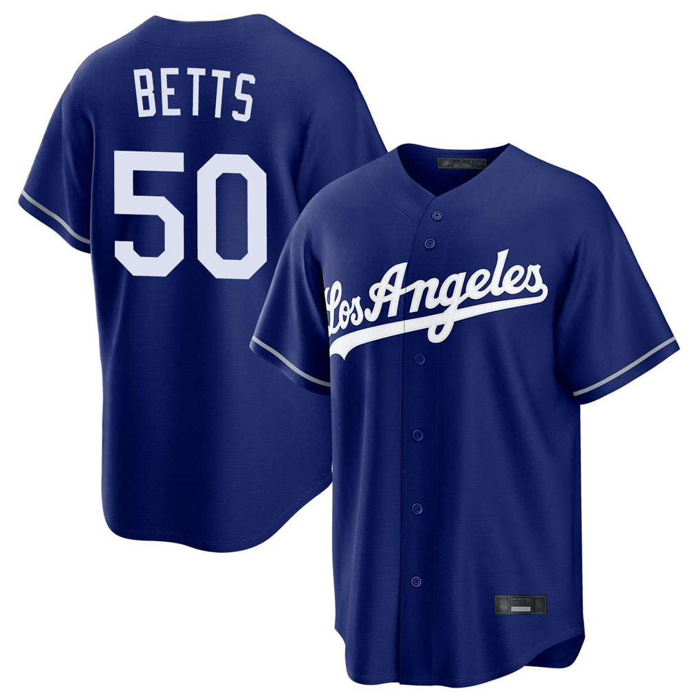 Davalo LA.Dodgers #50 Mookie Betts Player Royal Game Stitched Jerseys