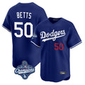 Davalo LA.Dodgers #50 Mookie Betts Player Royal World Series Meet Limited Home Stitched Jerseys