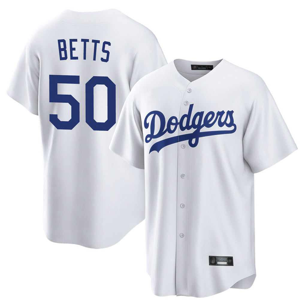 Davalo LA.Dodgers #50 Mookie Betts Player White Game Home Stitched Jerseys
