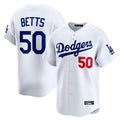 Davalo LA.Dodgers #50 Mookie Betts Player White Limited Home Stitched Jerseys