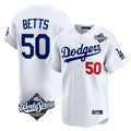 Davalo LA.Dodgers #50 Mookie Betts Player White World Series Limited Home Stitched Jerseys