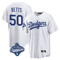 Davalo LA.Dodgers #50 Mookie Betts Player White World Series Meet Game Home Stitched Jerseys