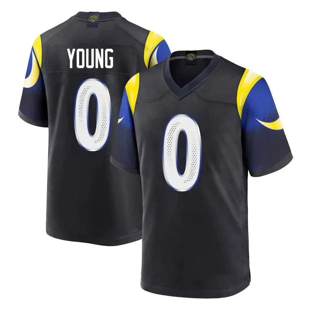 Davalo LA.Rams #0 Byron Young Player Black Midnight Rivalries Collection Home Game Stitched Jerseys