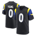 Davalo LA.Rams #0 Byron Young Player Black Midnight Rivalries Collection Home Game Stitched Jerseys