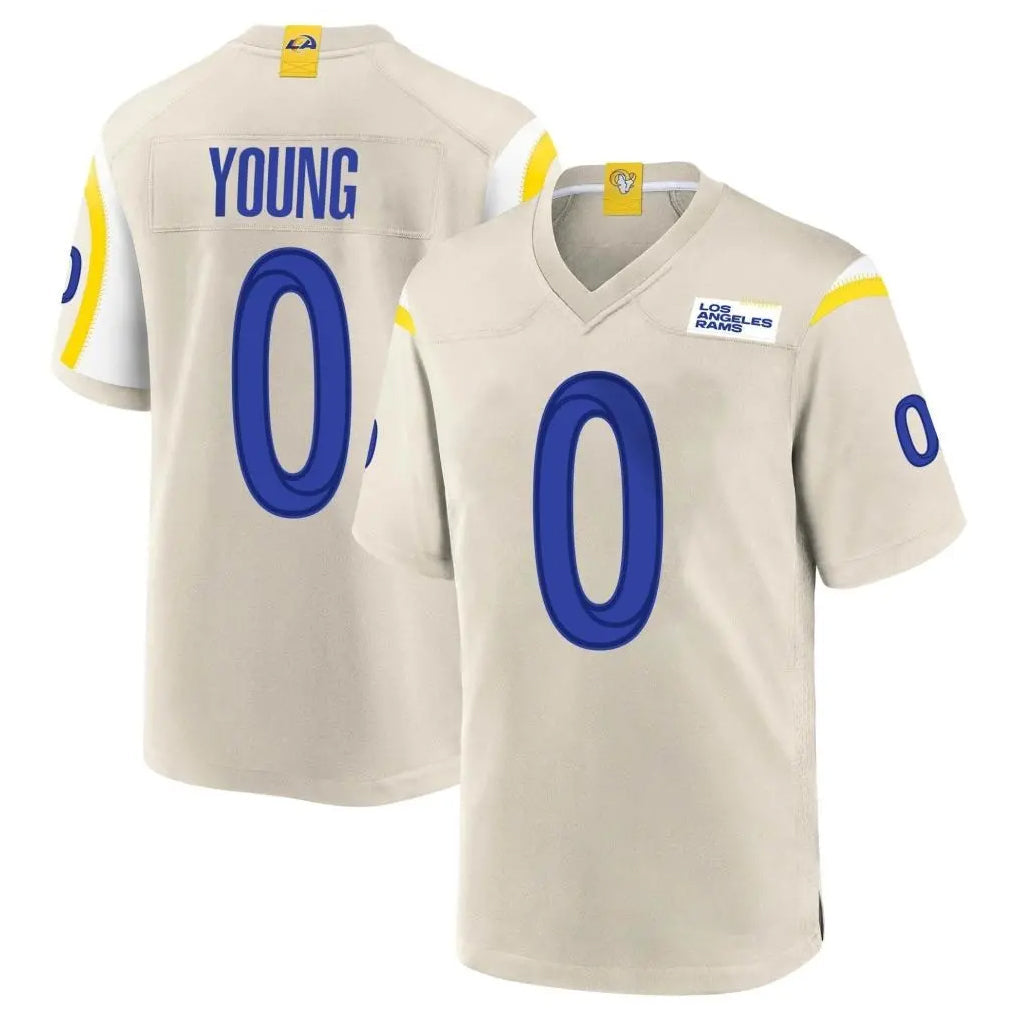 Davalo LA.Rams #0 Byron Young Player Bone Home Game Stitched Jerseys