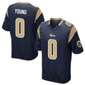 Davalo LA.Rams #0 Byron Young Player Navy Home Game Stitched Jerseys