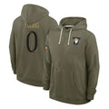 Davalo LA.Rams #0 Byron Young Player Olive Salute to Service Pullover Hoodies Limited Stitched Jerseys