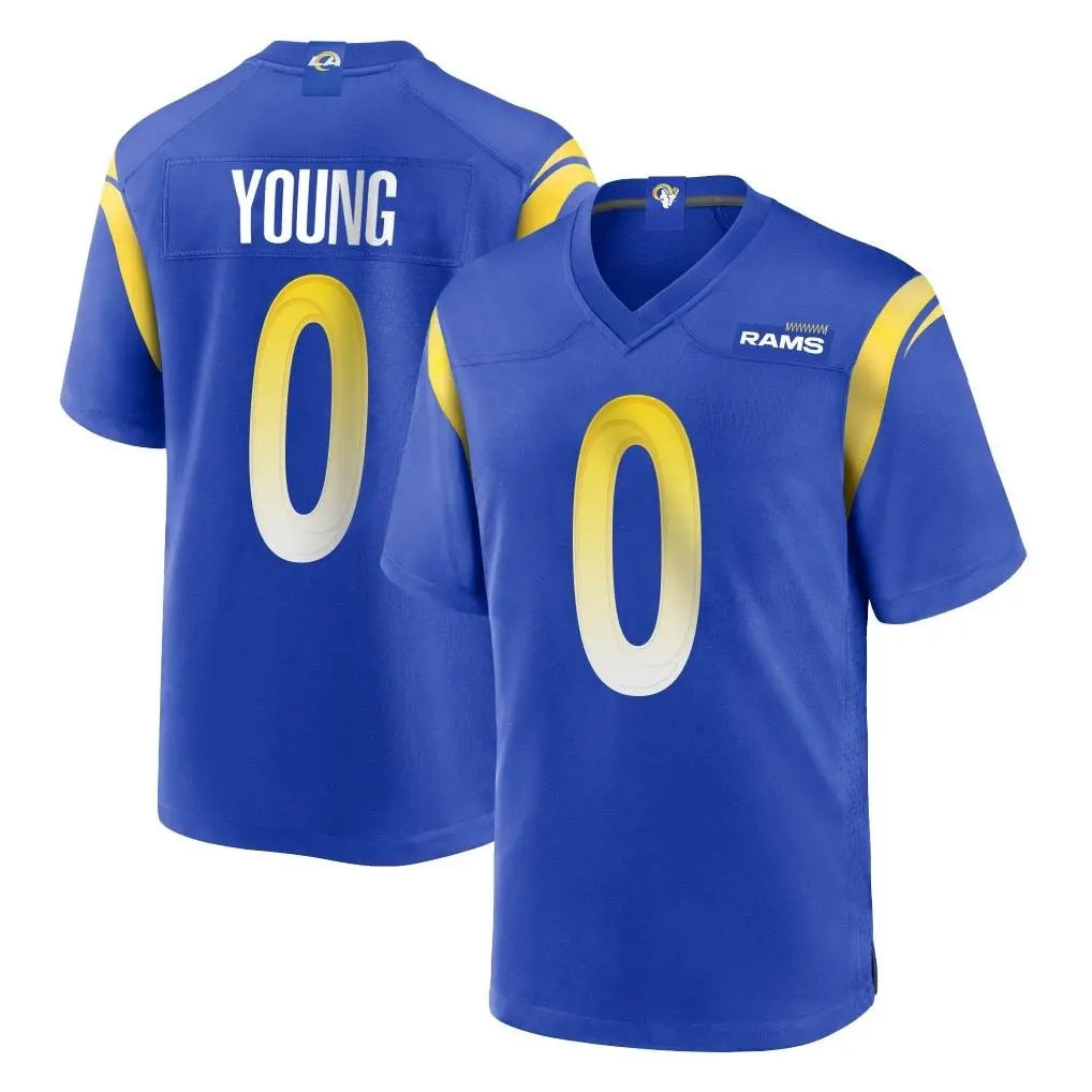 Davalo LA.Rams #0 Byron Young Player Royal Home Game Stitched Jerseys