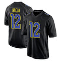 Davalo LA.Rams #12 Puka Nacua Player Black Carbon Fashion Game Stitched Jerseys