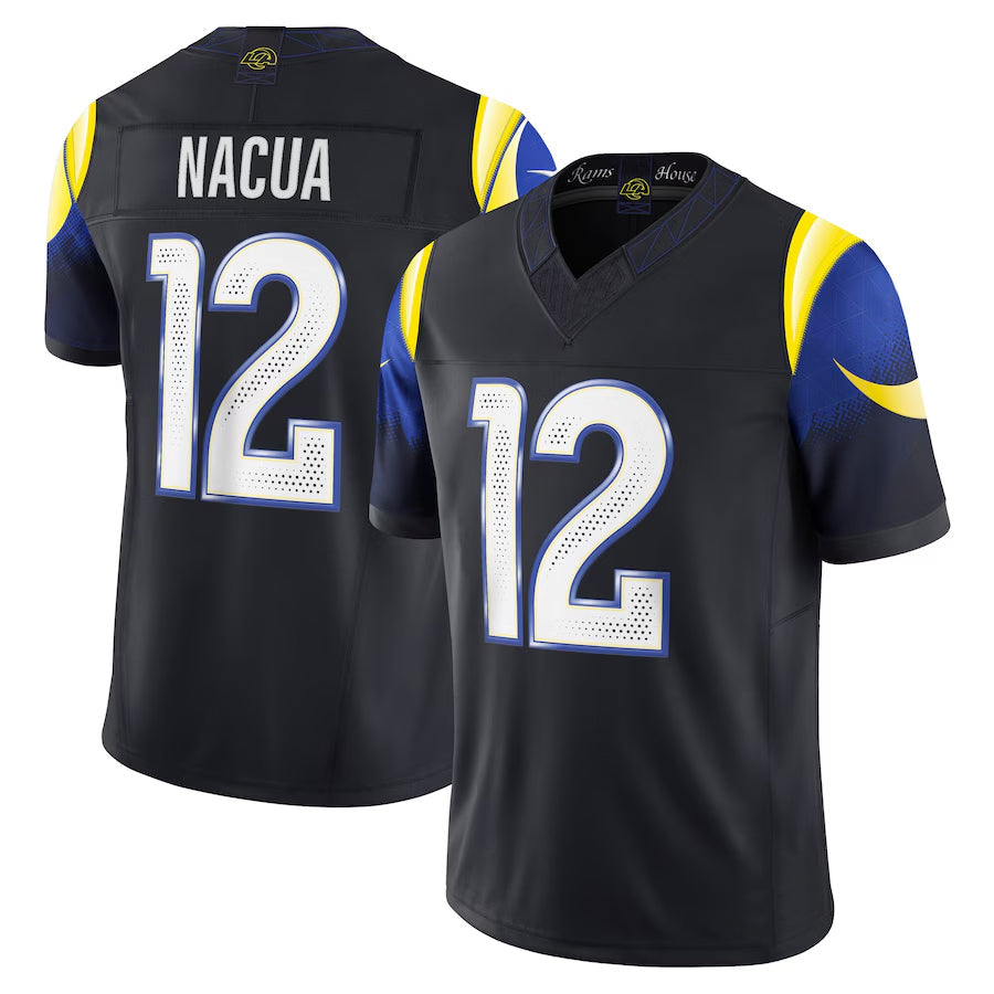 Davalo LA.Rams #12 Puka Nacua Player Midnight Blue Rivalries Collection Vapor Limited Stitched Jerseys