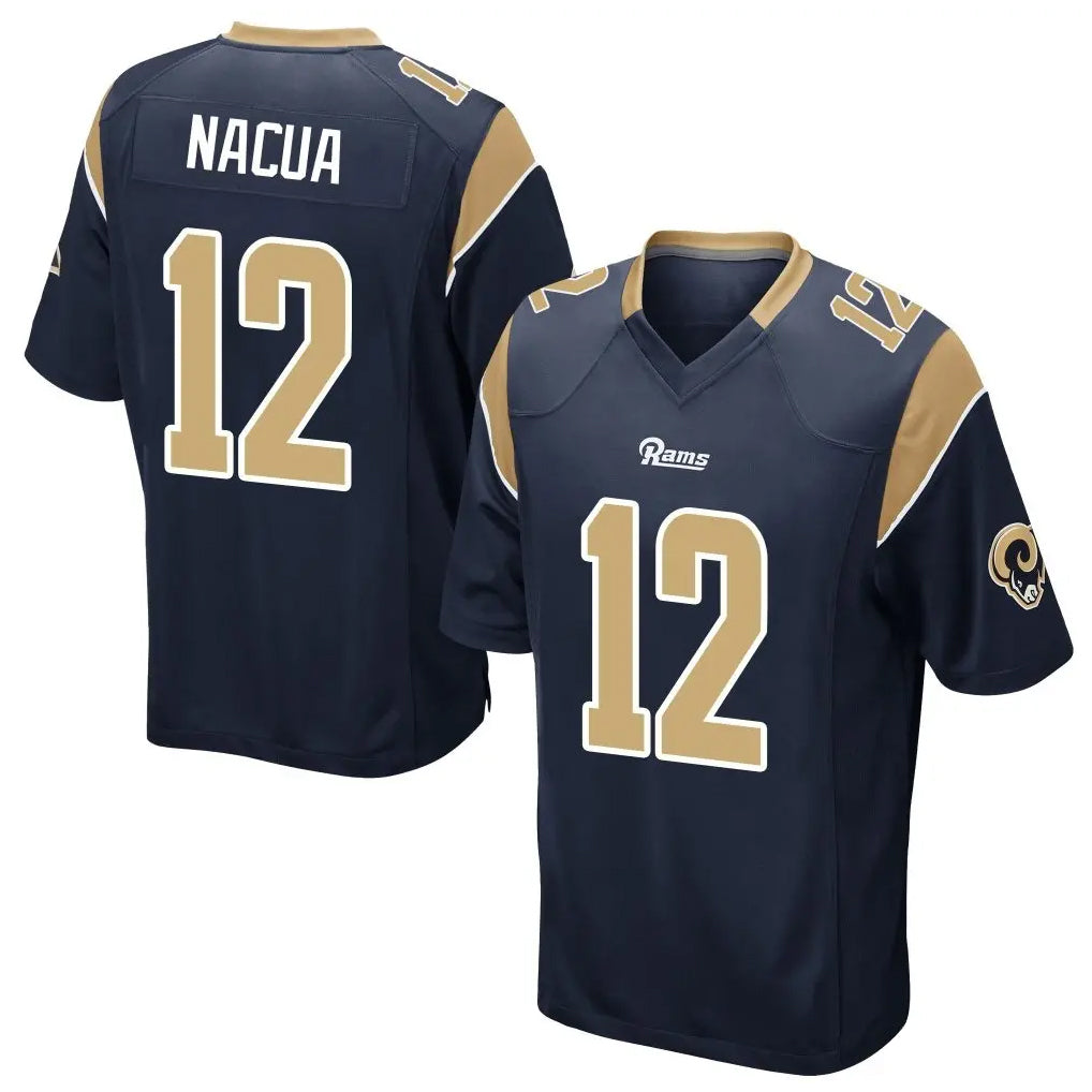 Davalo LA.Rams #12 Puka Nacua Player Navy Home Game Stitched Jerseys