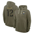 Davalo LA.Rams #12 Puka Nacua Player Olive Salute to Service Pullover Hoodies Limited Stitched Jerseys