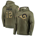 Davalo LA.Rams #12 Puka Nacua Player Salute to Service Olive Hoodies Stitched Jerseys