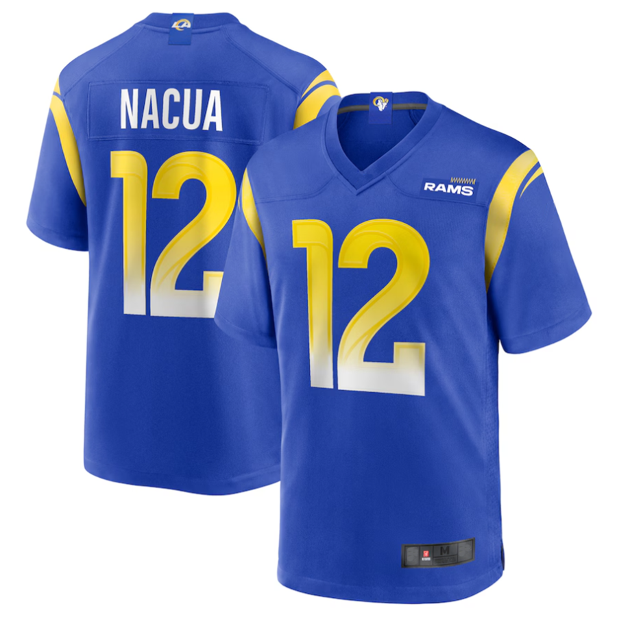 Davalo LA.Rams #12 Puka Nacua Royal Game Player Jersey American Stitched Jerseys