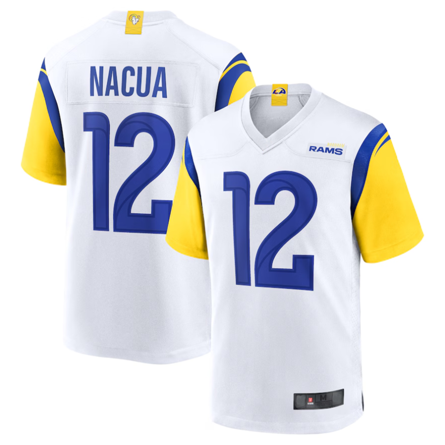 Davalo LA.Rams #12 Puka Nacua White Game Player Jersey American Stitched Jerseys