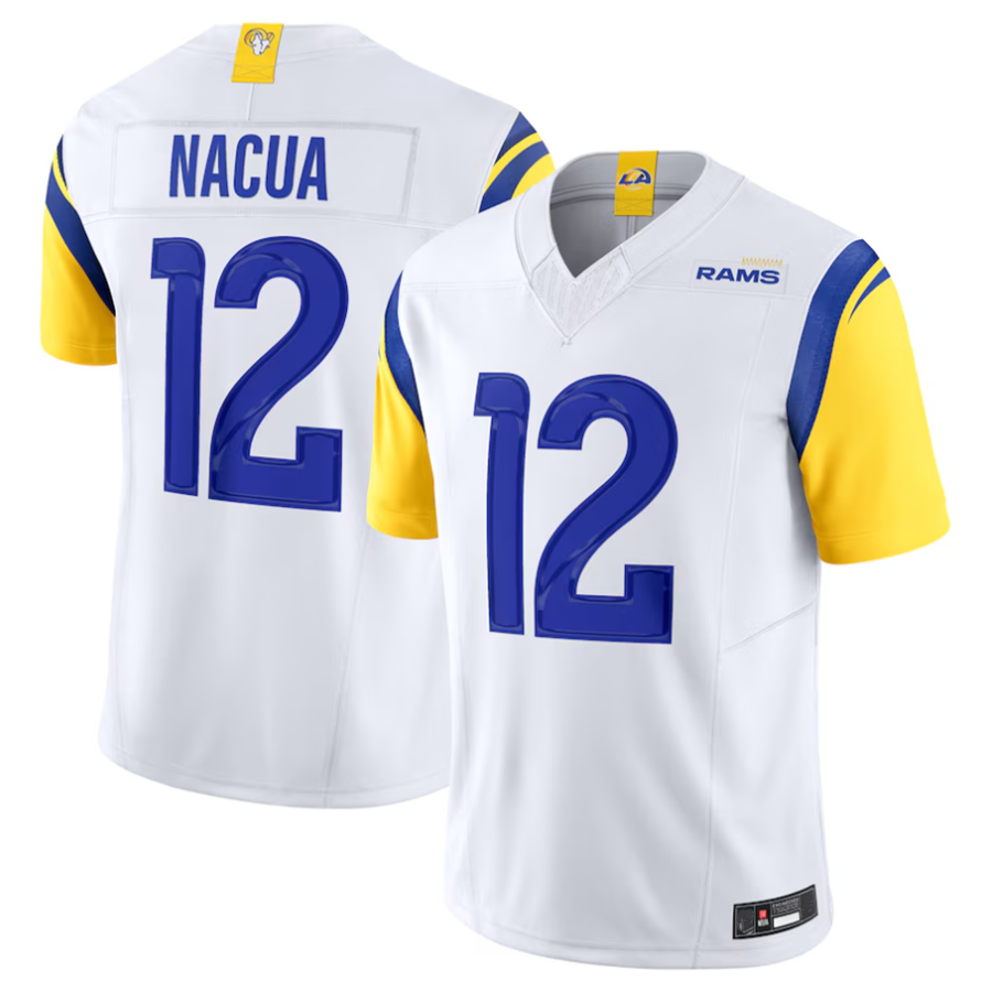 Davalo LA.Rams #12 Puka Nacua White Vapor F.U.S.E. Limited Player Stitched Jerseys