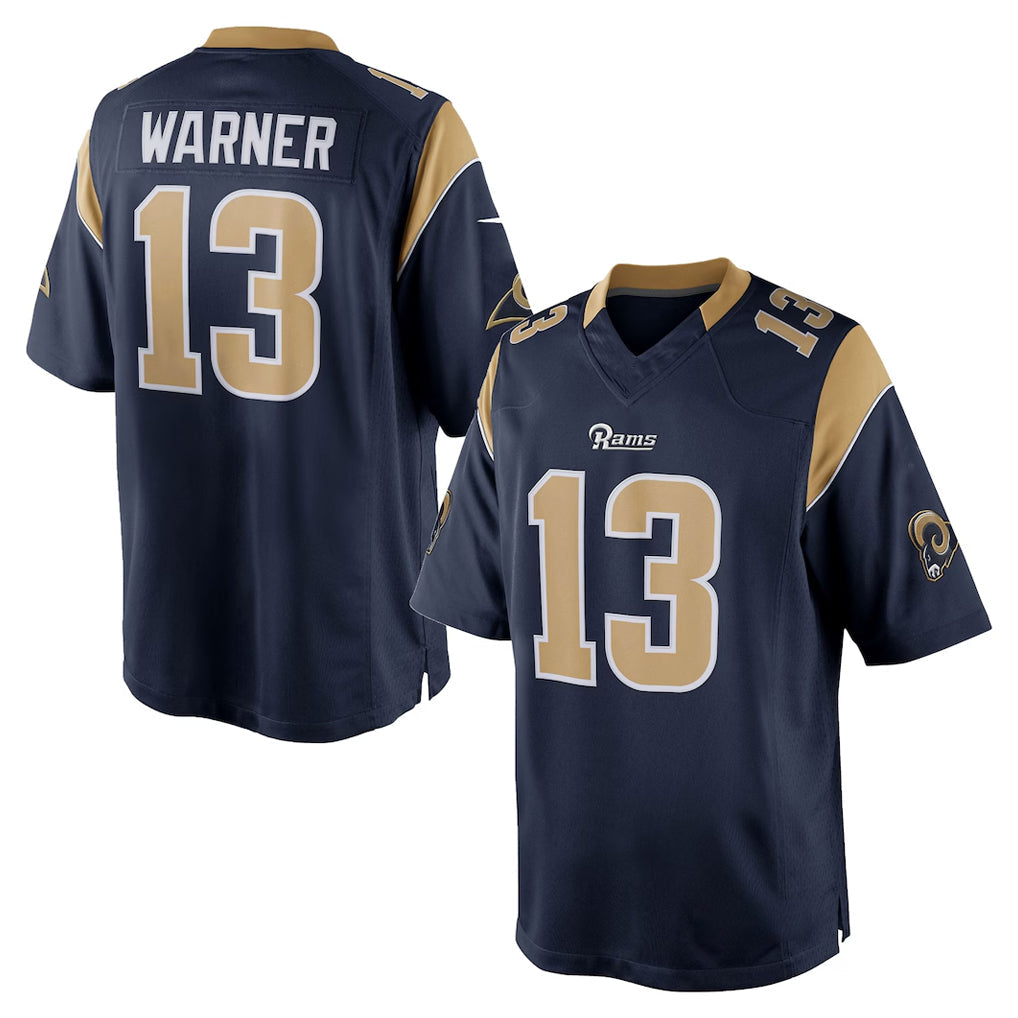 Davalo LA.Rams #13 Kurt Warner Player Navy Retired Limited Stitched Jerseys