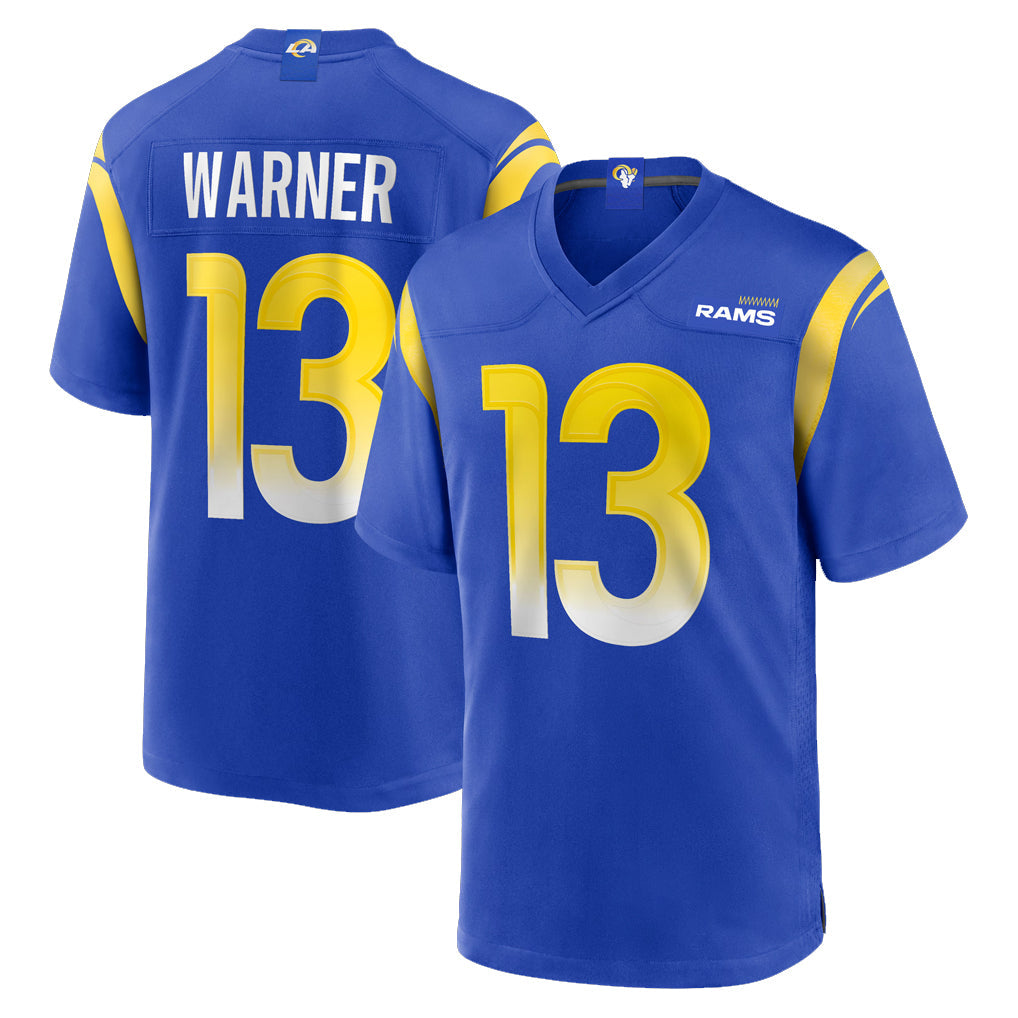 Davalo LA.Rams #13 Kurt Warner Player Royal Retired Limited Stitched Jerseys