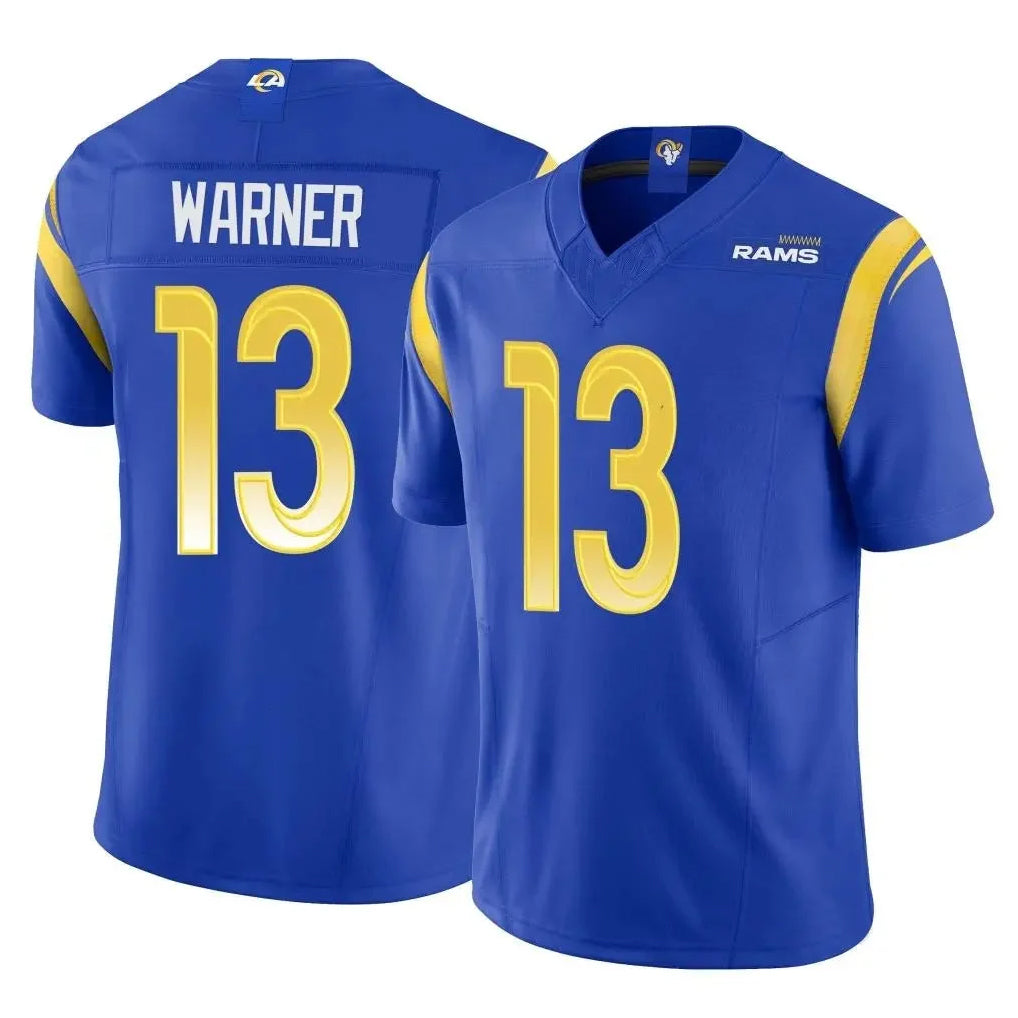 Davalo LA.Rams #13 Kurt Warner Player Royal Vapor F.U.S.E. Limited Retired Stitched Jerseys
