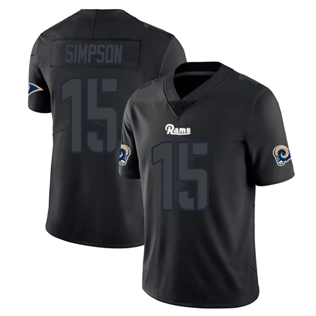 Davalo LA.Rams #15 Ty Simpson Player Black Impact Limited Home Game Stitched Jerseys