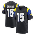 Davalo LA.Rams #15 Ty Simpson Player Black Midnight Rivalries Collection Home Game Stitched Jerseys